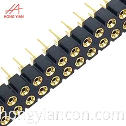 Double single row of pin connectors